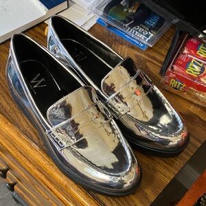 Worthington Metallic Silver Patent Loafers